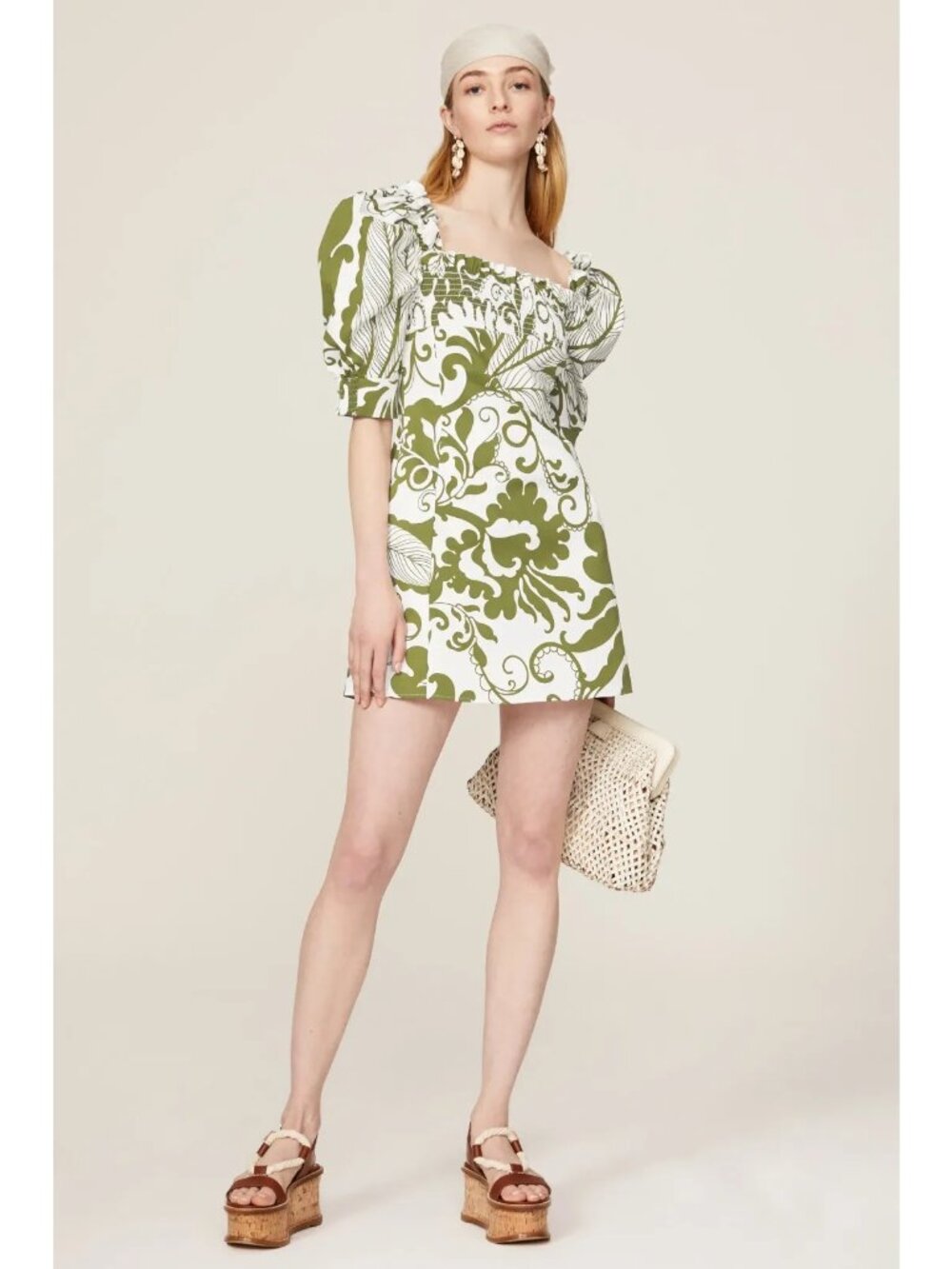 R-97. La DoubleJ Printed Puff Sleeve Mini Dress